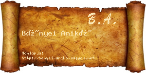 Bényei Anikó névjegykártya
